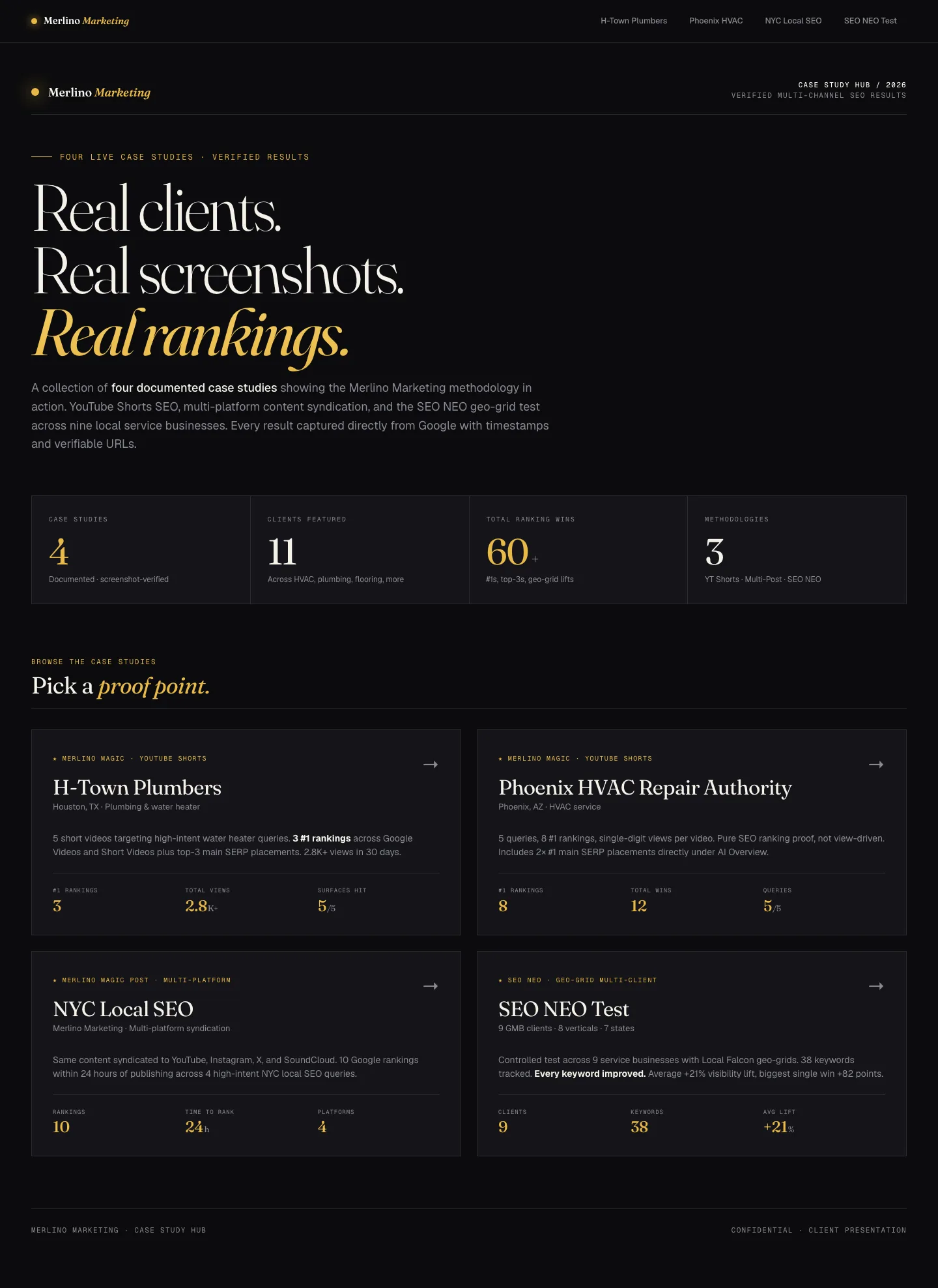 Case Study Hub full page preview