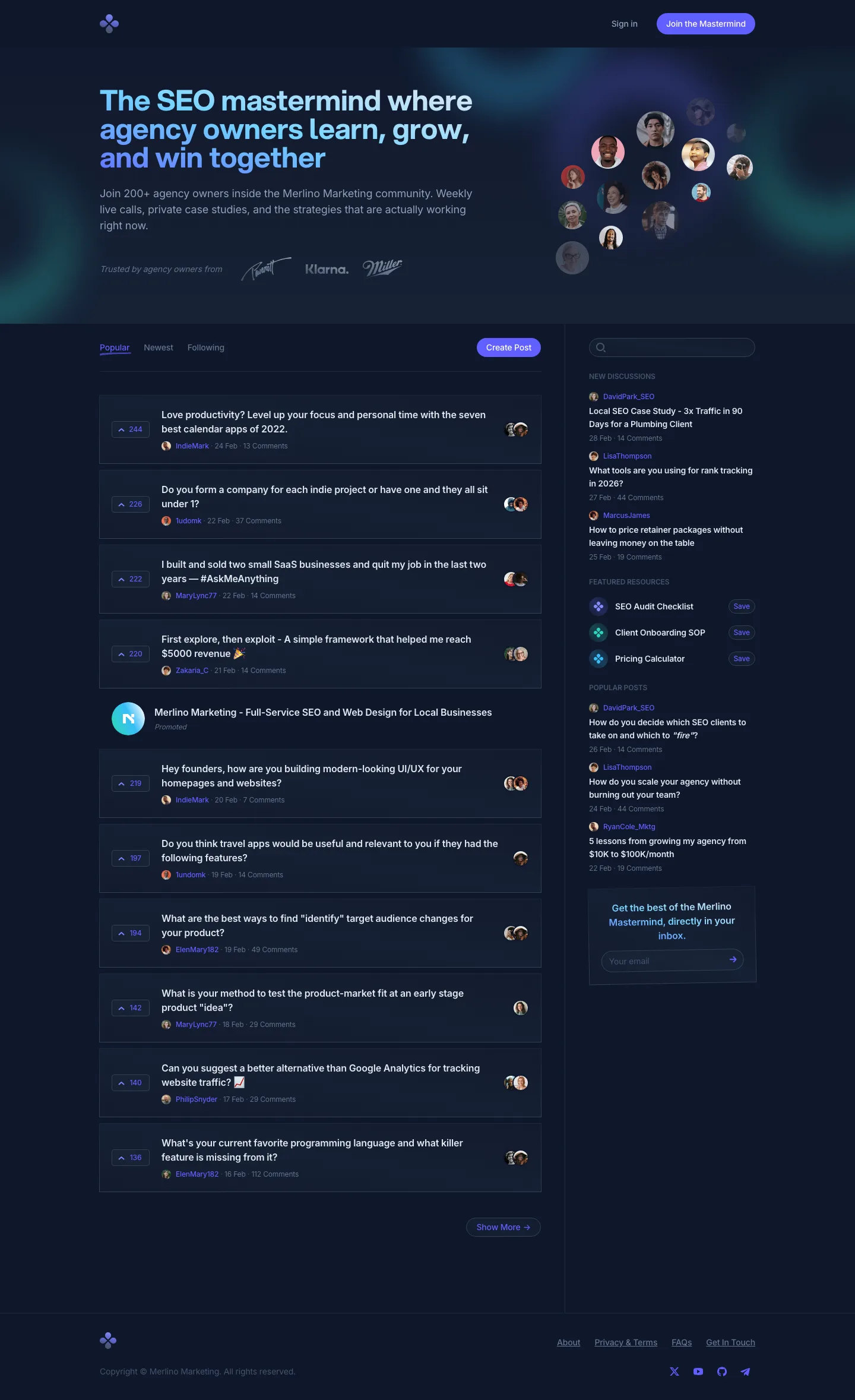 Community full page preview